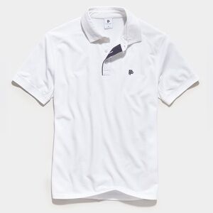 NWT Flint Park Men's Short Sleeve Match Polo White Black Logo Large Tennis